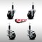 Service Caster 3'' SS Soft Rubber Wheel Swivel 1'' Expanding Stem Caster Set 2 Brakes, 4PK SCC-SSEX20S314-SRS-2-TLB-2-1 - alternate 2